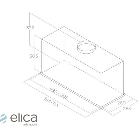 Elica Lane BL MAT/A/52 Sort blød berørings-effekt